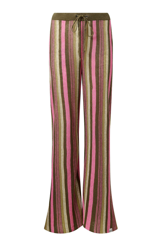 Talith Linen Knit Trousers Stripe