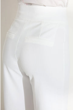 Harmony Trousers High Waisted White