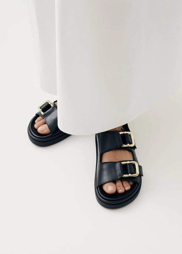 Harper Leather Sandals Black