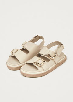 Harper Leather Sandals Cream