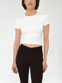 Crop Top T-Shirt Ecru White