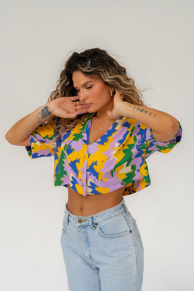 Blair Cropped Shirt Multicolor