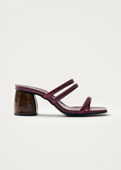 Indiana Leather Sandals Bare Burgundy