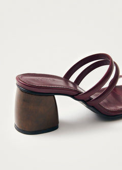 Indiana Leather Sandals Bare Burgundy