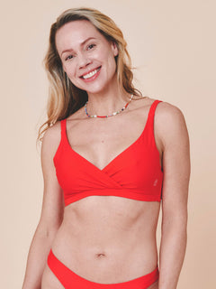 Istana Draped Bikini Top Heat