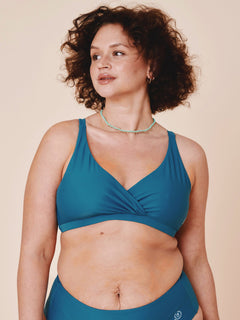 Istana Draped Bikini Top Teal