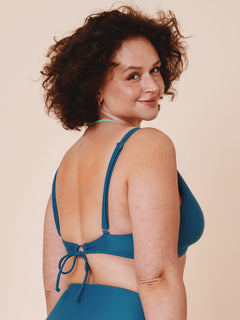 Istana Draped Bikini Top Teal