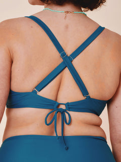 Istana Draped Bikini Top Teal