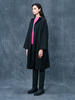 Viscose Blend Jacket With Hood Black