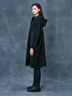 Viscose Blend Jacket With Hood Black