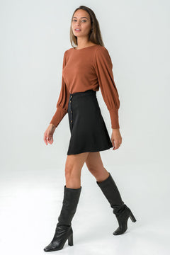 Parrotia Button-up Skirt Black