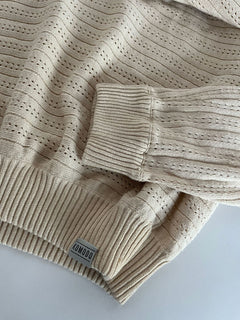 Clover Pointelle Knit Organic Cotton Jumper Cream