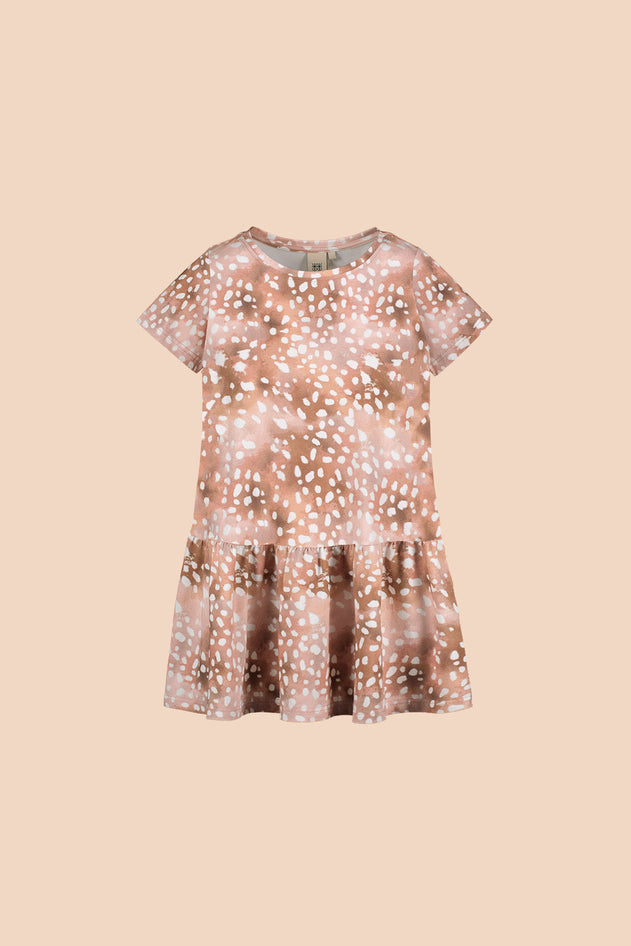 Kids' Frill T-Shirt Dress Copper Bambi