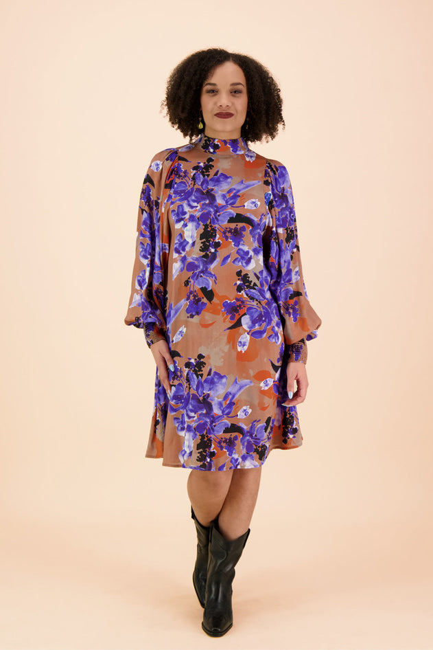 Puff Dress Iris Brown/Purple