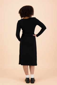 Soft Wrap Dress Black