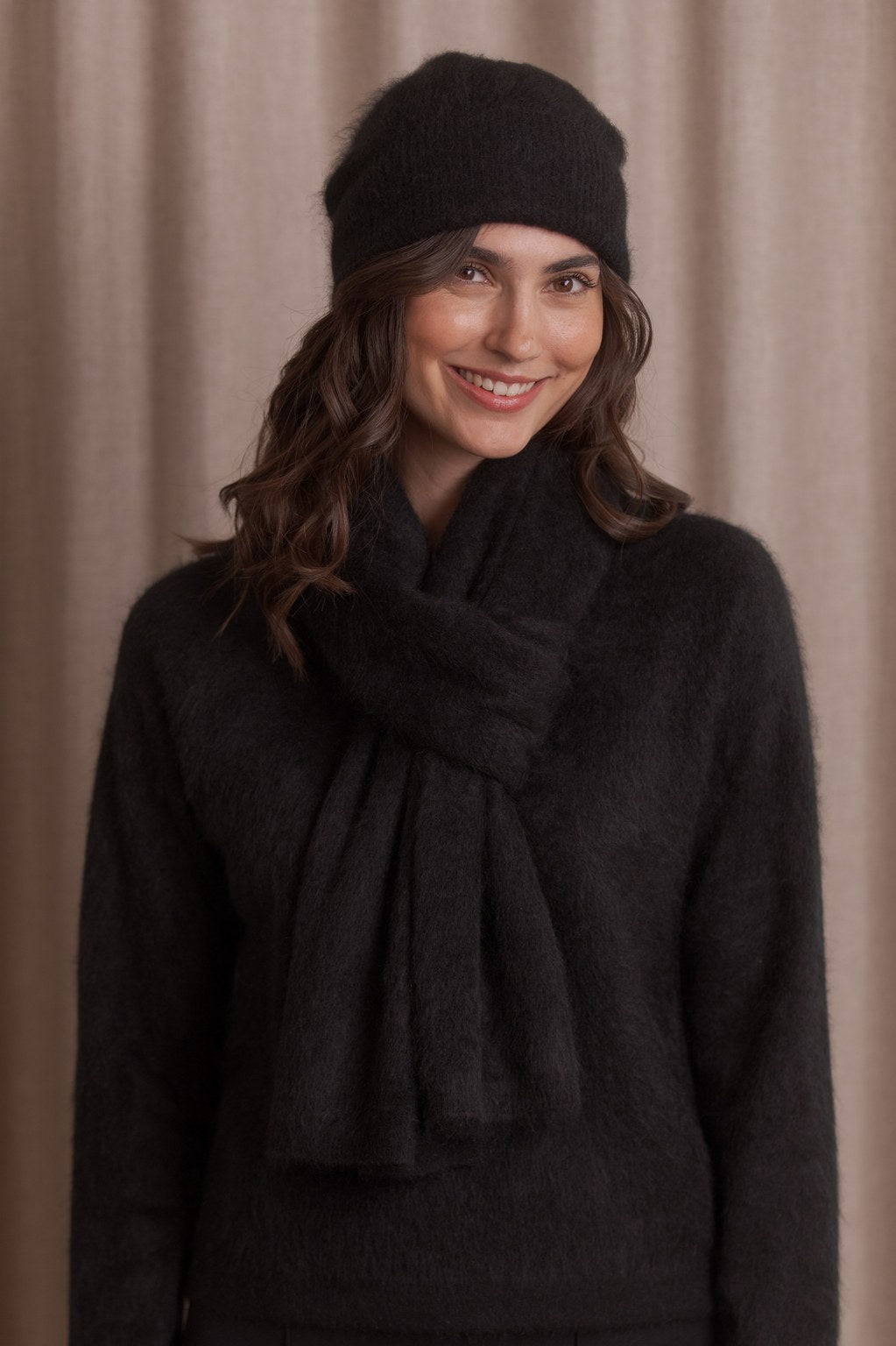 Cashmere Beanie Black