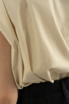 Kherson Cream één mouw katoenen blouse