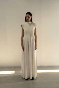 Kramatorsk Cream Cold Wool Dress