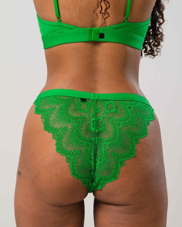 Kanten bikini Tanga Green Ivy