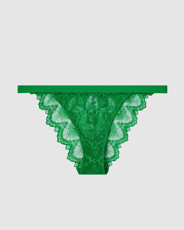 Kanten bikini Tanga Green Ivy