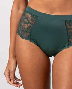 Lace Period Highwaist Briefs Pine Green