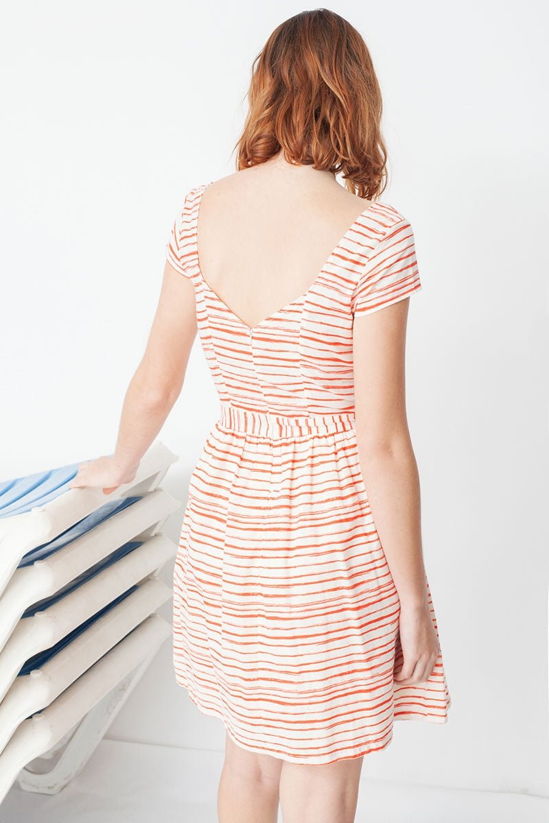 Moira Katoenen Jurk Red Stripes