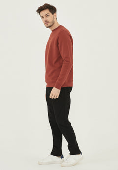 Heren Biologisch Katoen Fleece Sweater Gember