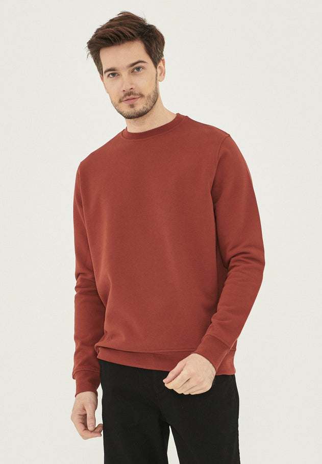Heren Biologisch Katoen Fleece Sweater Gember
