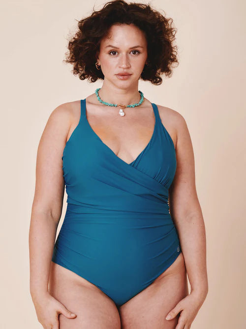 Medewi Draped Swimsuit Teal
