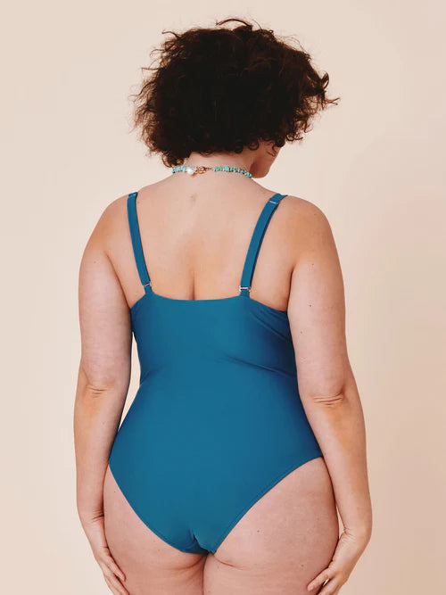 Medewi Draped Swimsuit Teal