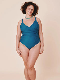 Medewi Draped Swimsuit Teal