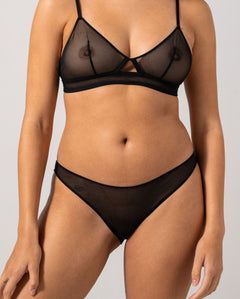 Mesh Bikinislip Zwart