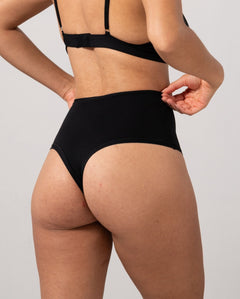 Micro Highwaist Thong 3-Pack Black & Fiery Red