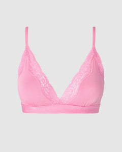 Micro Lace Triangle Bralette Candy Pink