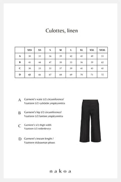 Culottes Linen Trousers Stonewashed Black - IVALO.COM