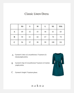 Classic Linen Dress Crystal Teal