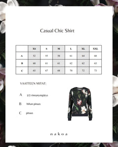 Casual Chic Print Shirt Noir