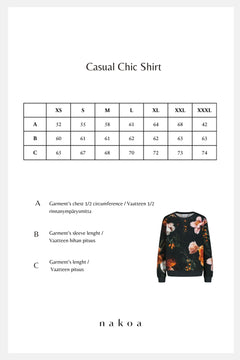 Casual Chic Print Shirt Copper Flower