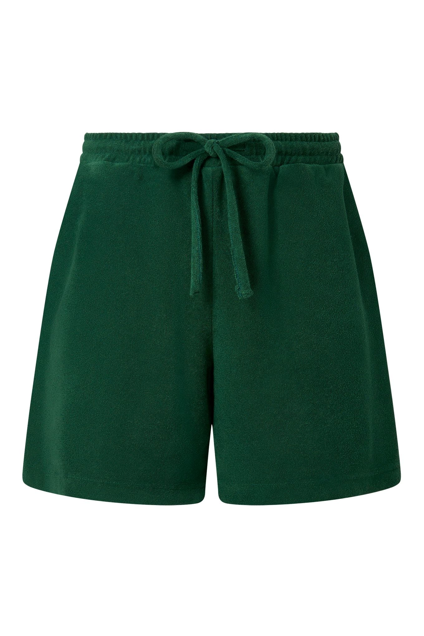 Leah Cotton Blend Terry Towelling Shorts Jungle Green