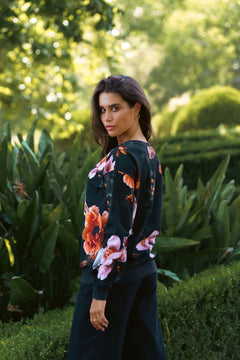 Casual Chic Print Shirt Copper Flower