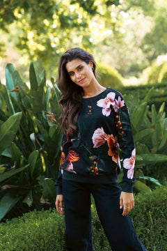 Casual Chic Print Shirt Copper Flower