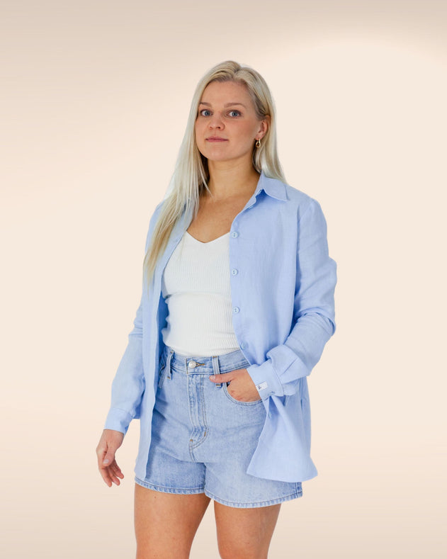 Chloe Linen Shirt Sky Blue