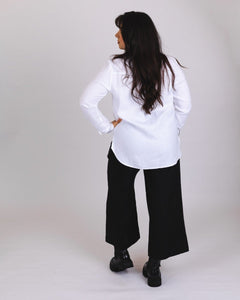 Culottes Linen Trousers Stonewashed Black - IVALO.COM