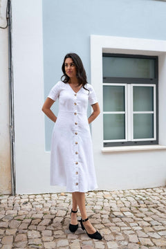 Penelope Dress Coconut Milk White - IVALO.COM