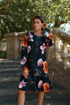 Poppy Dress Copper Flower