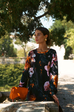Poppy Dress Copper Flower