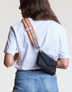 Striped Tasriem Oranje, Rood & Zwart