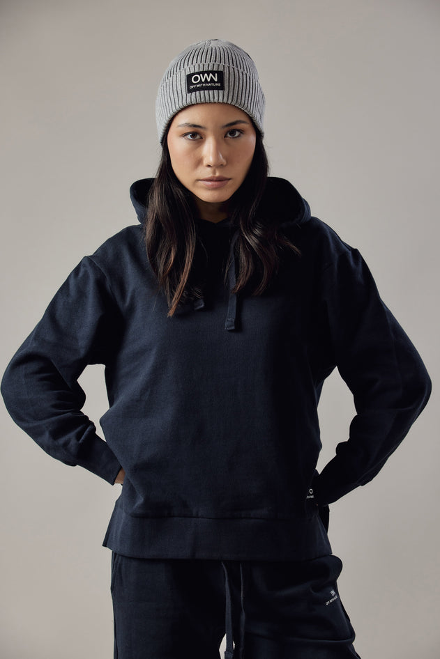 Women's Hoodie Sweatshirt With Side Slits