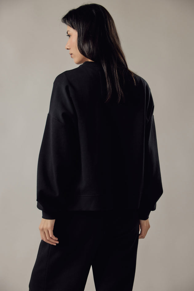 Loose Fit Crewneck Interlock Sweatshirt