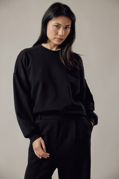 Felpa Girocollo Loose Fit in Interlock